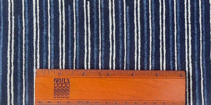 Aizu Stripes Traditional Tsutsugaki Indigo Cotton (Made in Japan)