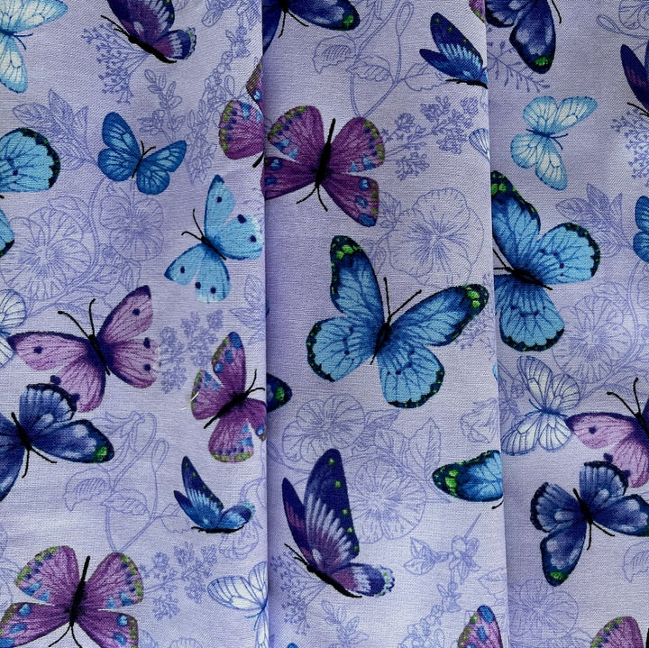 Purple Emperor Butterflies Quilting Cotton (Made in Korea)