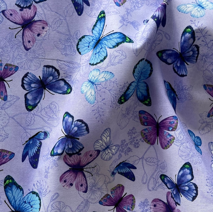 Purple Emperor Butterflies Quilting Cotton (Made in Korea)