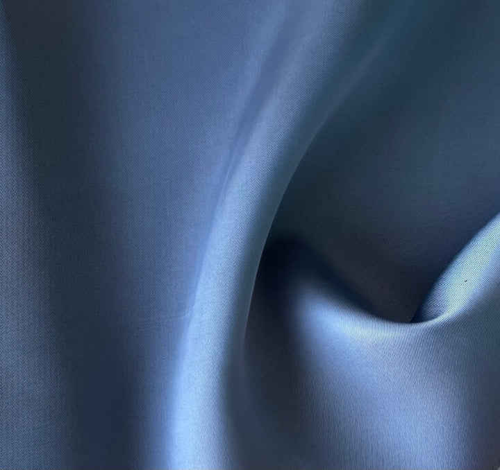 Steel Blue Cupro Rayon Bemberg Twill Lining (Made in Japan)