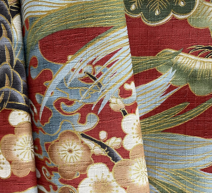 Fortunate Crane of Longevity Brick Dobby Quilting Cotton (Made in Japan)
