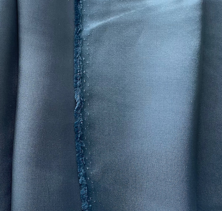 Elegant Steel Blue Rayon Viscose Double-Sided Satin (Made in Italy)