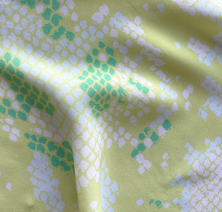 Light-Weight Citrus Snakeskin Rayon Viscose Crepe de Chine (Made in Italy)