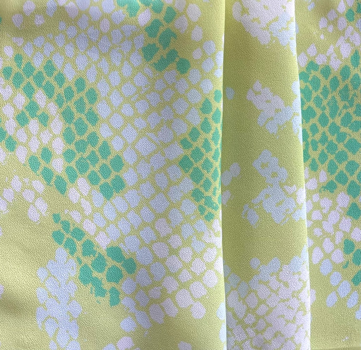 Light-Weight Citrus Snakeskin Rayon Viscose Crepe de Chine (Made in Italy)