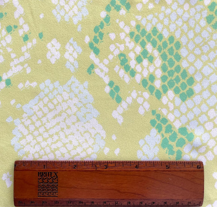 Light-Weight Citrus Snakeskin Rayon Viscose Crepe de Chine (Made in Italy)