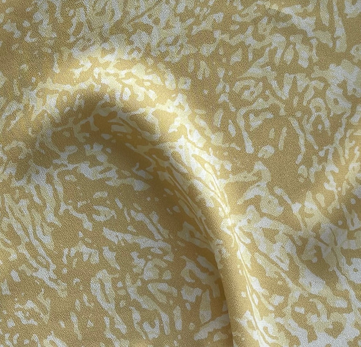 Mottled Camel & Natural Rayon Viscose Crepe de Chine (Made in Italy)