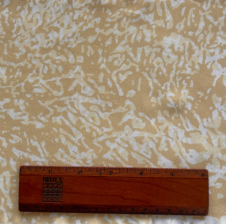 Mottled Camel & Natural Rayon Viscose Crepe de Chine (Made in Italy)
