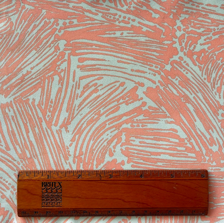 Mid-Weight Summertime Apricot & Beige Stretch Rayon Viscose  (Made in Italy)