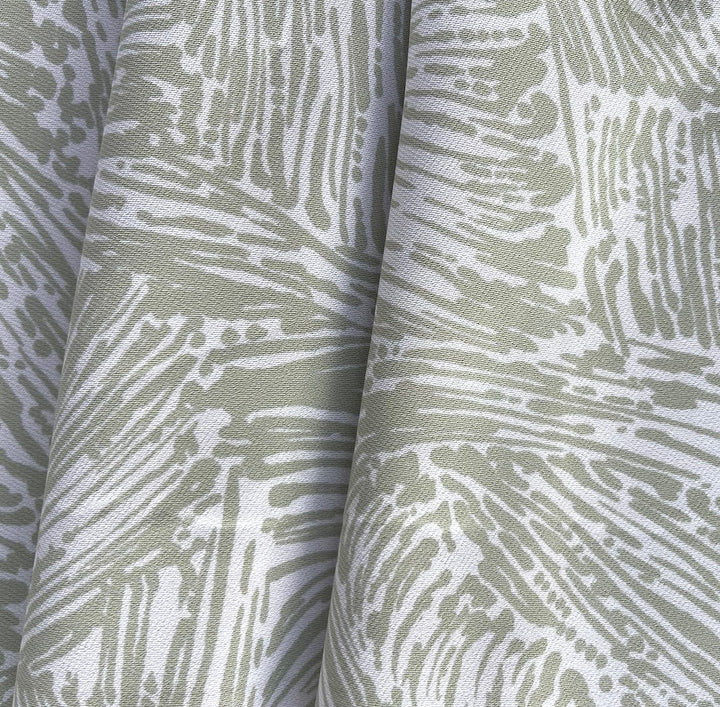 Mid-Weight Summertime Sage & White Stretch Rayon Viscose  (Made in Italy)