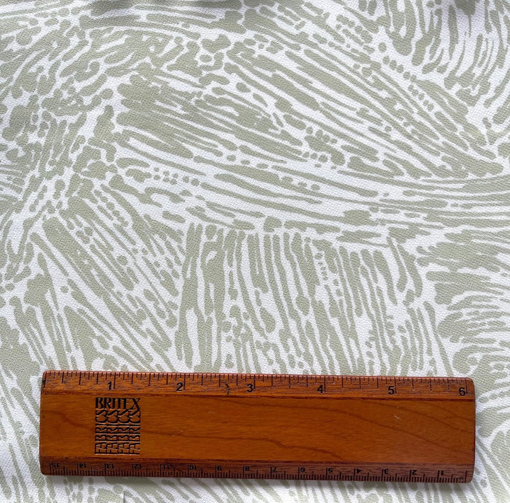 Mid-Weight Summertime Sage & White Stretch Rayon Viscose  (Made in Italy)