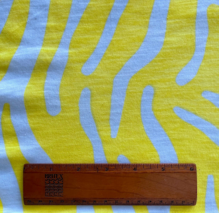 Lemon Yellow & Palest Blue Mist Cotton Tissue Jersey Knit (Made in Japan)