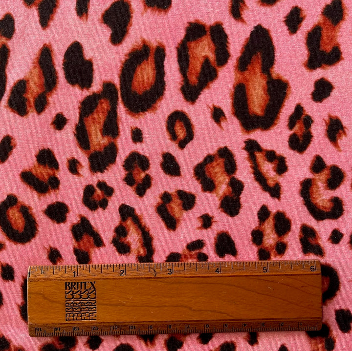 Drapey Taffy Pink Leopard Viscose Jersey Knit (Made in Italy)