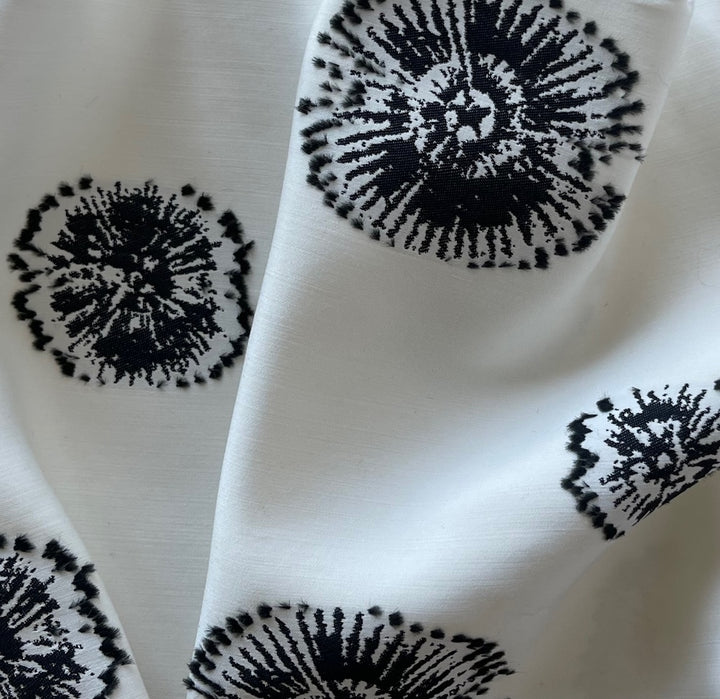 Sophisticated Obsidian Puffballs Rayon Viscose Blend Fil Coupé (Made in Italy)