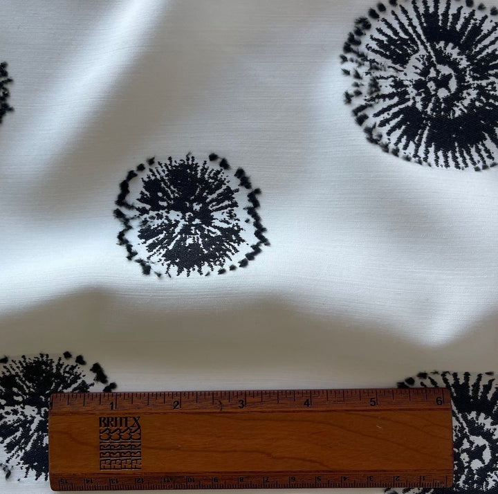 Sophisticated Obsidian Puffballs Rayon Viscose Blend Fil Coupé (Made in Italy)