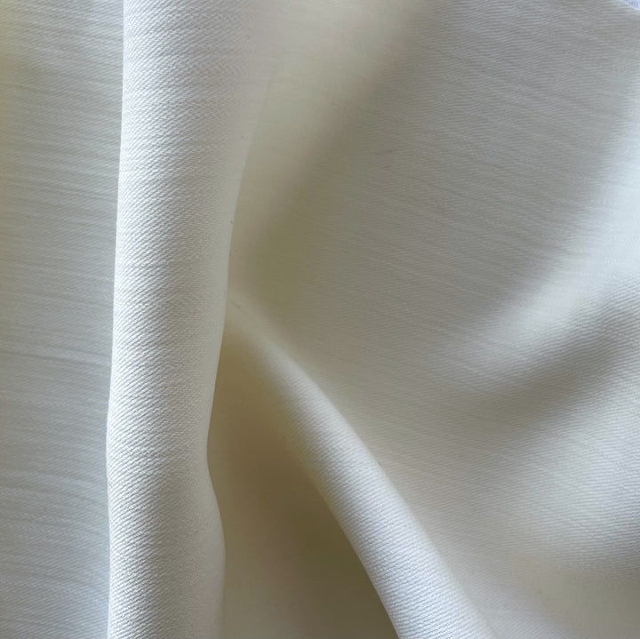High-End Reversible White/Winter White Rayon Viscose & Wool Satin/Twill (Made in Italy)