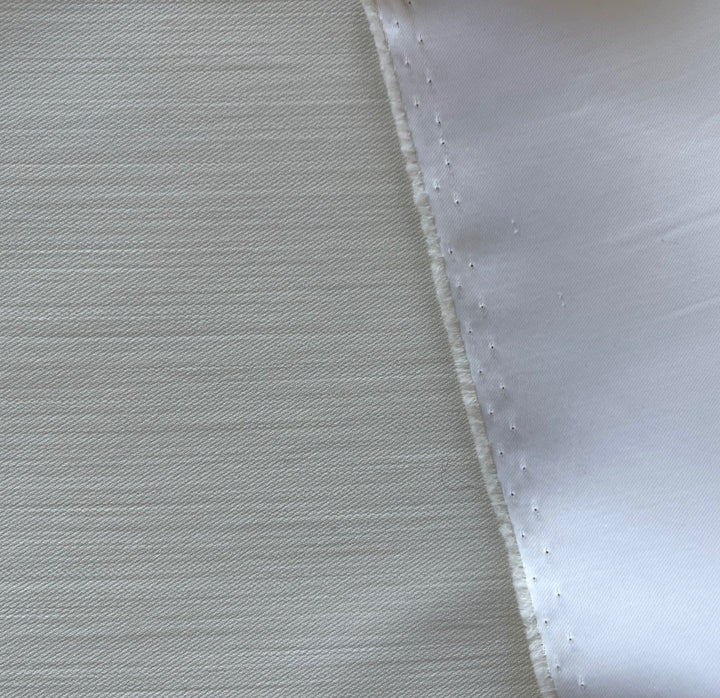 High-End Reversible White/Winter White Rayon Viscose & Wool Satin/Twill (Made in Italy)