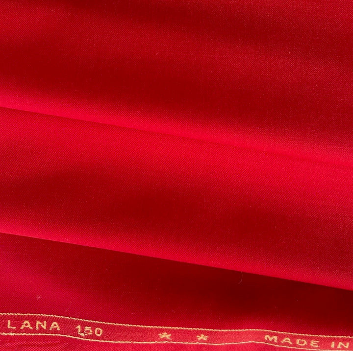 Lipstick Red Selvedged 150s Wool Suiting  (Made in Italy)