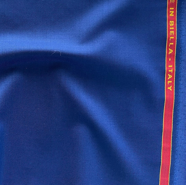 Lapis Blue Selvedged Super 170s Wool Twill Suiting (Made in Italy)