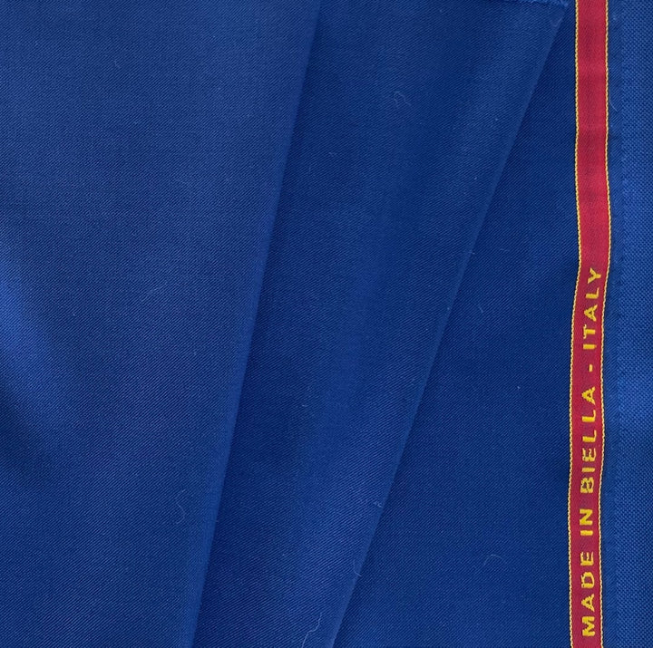 Lapis Blue Selvedged Super 170s Wool Twill Suiting (Made in Italy)