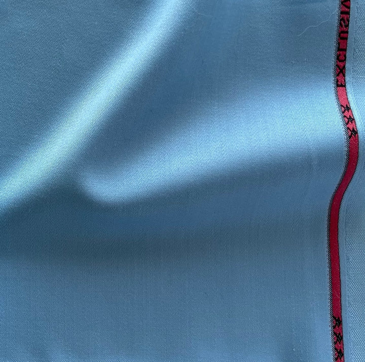 High-end Tuft's Blue Stretch Wool Twill Suiting (Made in Italy)