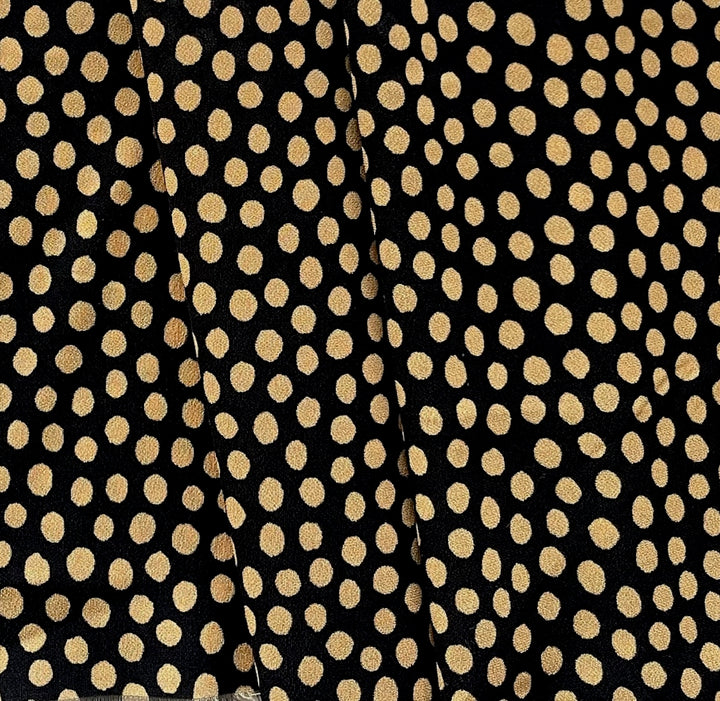 Light-Weight Dotted Burnt Sugar & Black Stretch Rayon Viscose Crepe (Made in Italy)