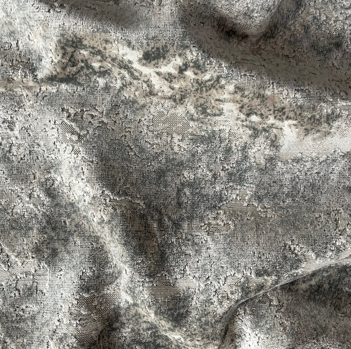 Variegated Platinum Storm Clouds Viscose Blend Velvet & Tweed (Made in Turkey)