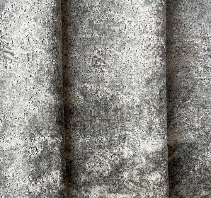 Variegated Platinum Storm Clouds Viscose Blend Velvet & Tweed (Made in Turkey)