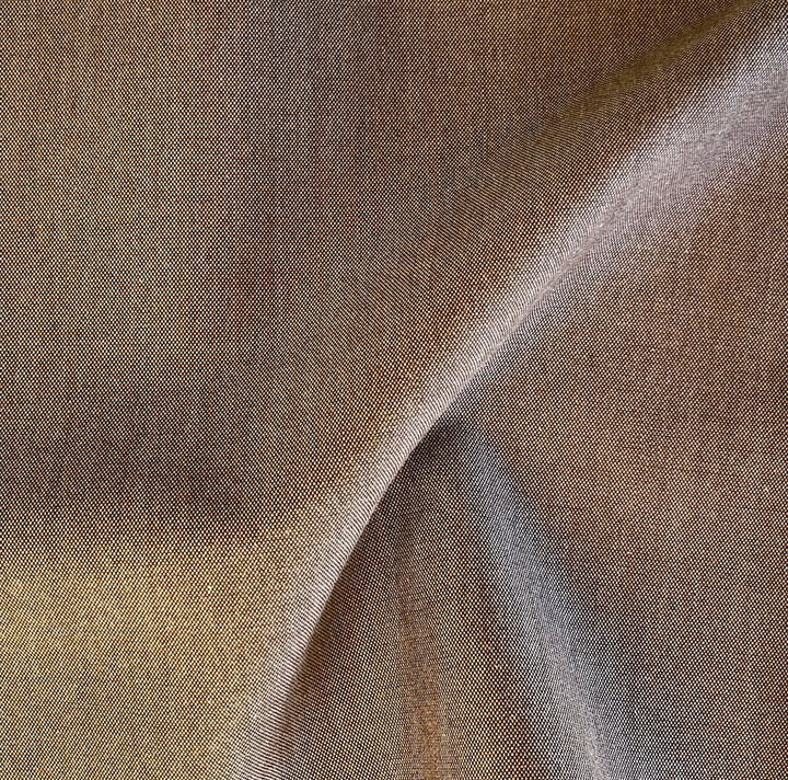 Mid-Weight Walnut & Cream Silk/Cotton Oxford Cloth (Made in Italy)