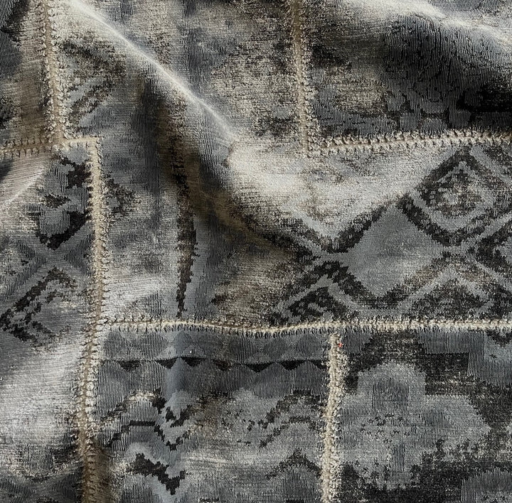 Stormy Patchwork Kilim Cotton Blend Velvet (Made in USA)