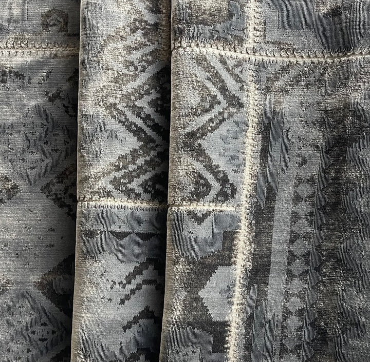 Stormy Patchwork Kilim Cotton Blend Velvet (Made in USA)