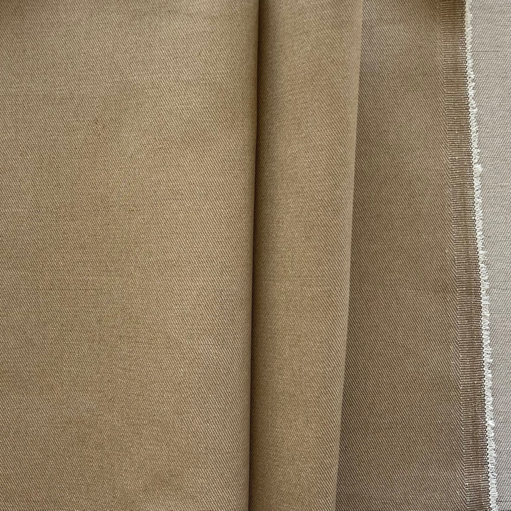 Mid-Weight Buffed Beige Cotton Gabardine  (Made in Italy)
