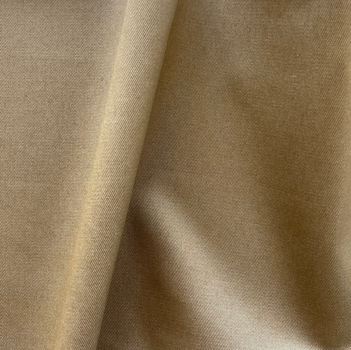 Mid-Weight Buffed Beige Cotton Gabardine  (Made in Italy)