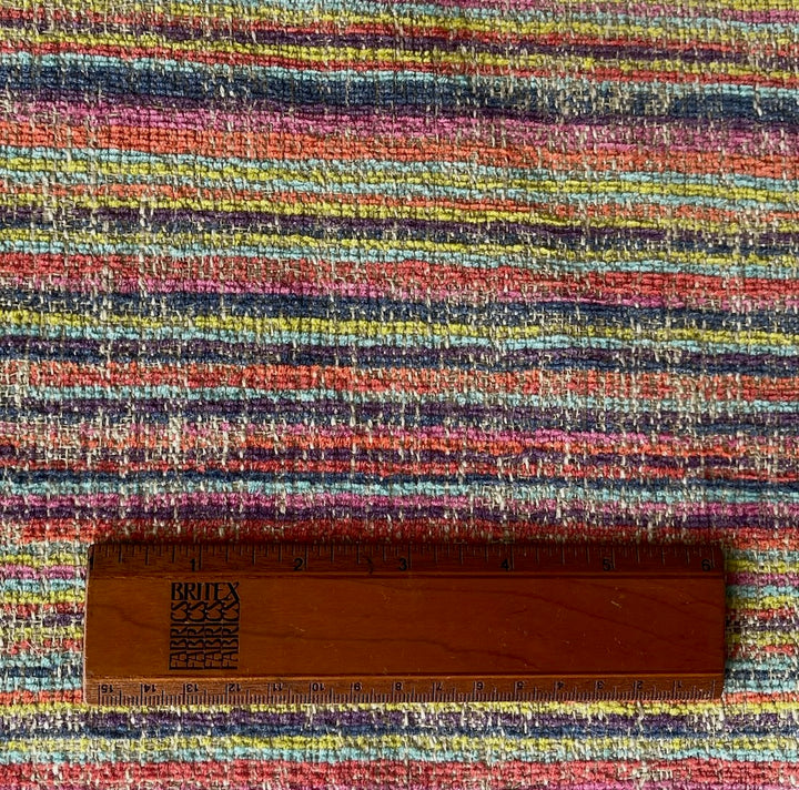 Stratified Distressed Stripe Polyester & Viscose Blend (Made in Turkey)