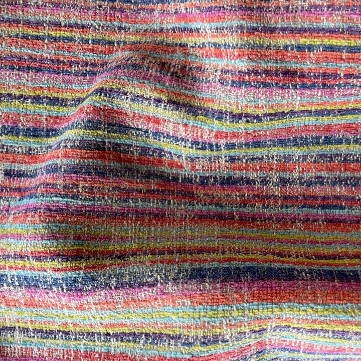 Stratified Distressed Stripe Polyester & Viscose Blend (Made in Turkey)