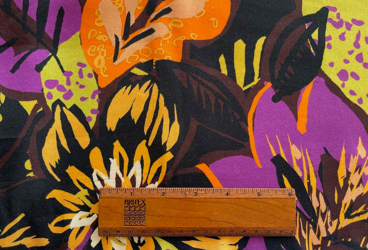 Sultry Tropical Heat Wave Flowers Rayon Challis