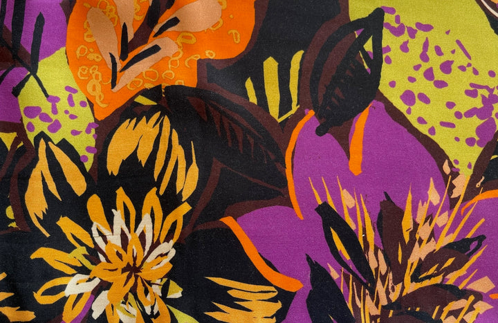 Sultry Tropical Heat Wave Flowers Rayon Challis