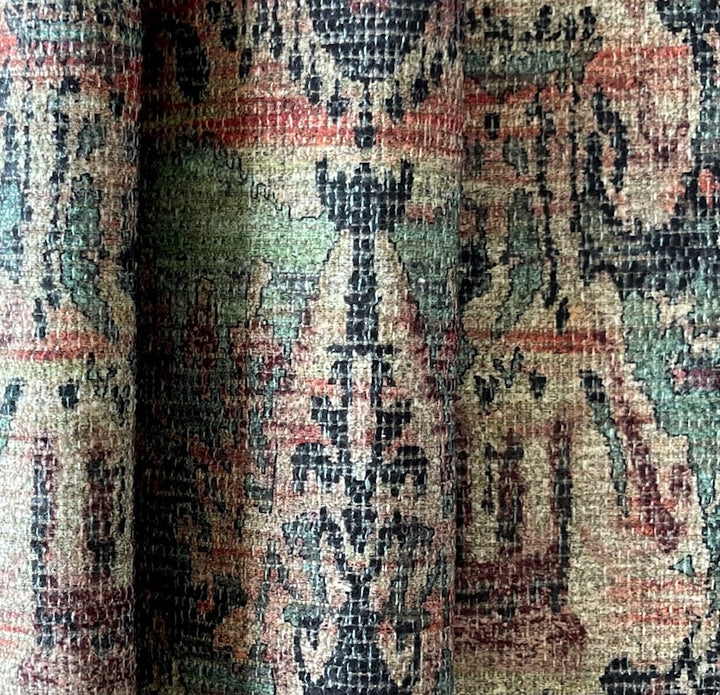 Distressed Pastel Kilim Rayon Blend Velvet Chenille (Made in Turkey)