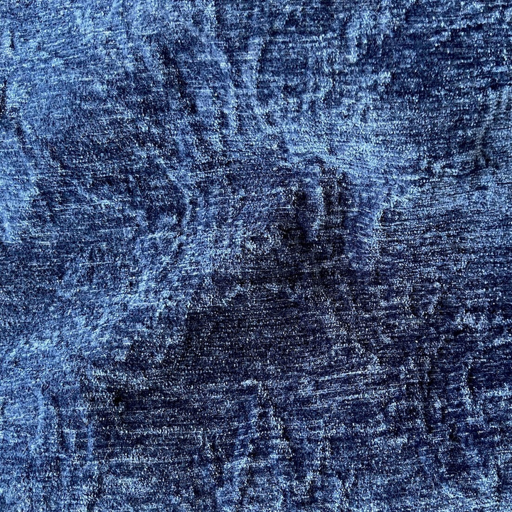 Indigo Crushed Cotton Blend Velvet Chenille Jacquard (Made in Turkey)