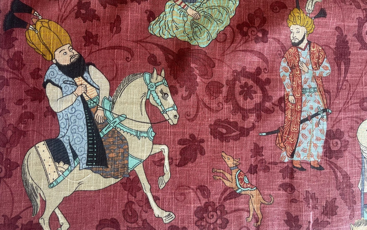 Persian Royal Outing Garnet Linen Blend (Made in England)