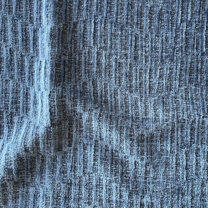 Soft Faded Denim Textured Chenille Velvet (Made in Turkey)