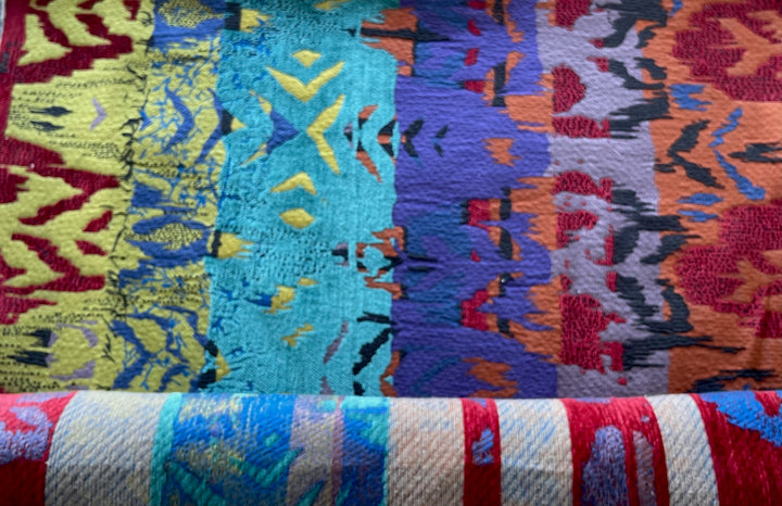 Summery Shades Striped Rayon Blend Tapestry (Made in Turkey)