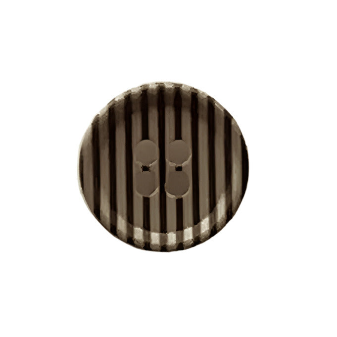 Striped Black & Mouse 4-Hole Plastic Button (Made in France)