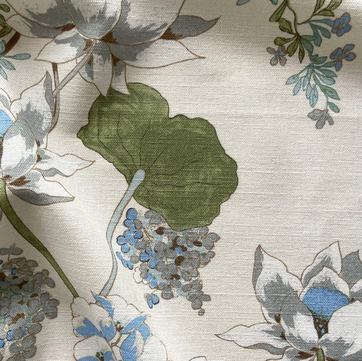 Meditative Lotus Garden Natural Linen & Cotton Canvas (Made in Spain)