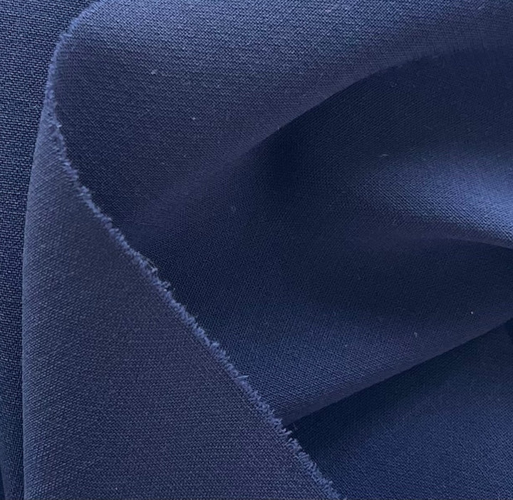 Mid-Weight Shadow Navy Stretch Wool Suiting (Made in Italy)