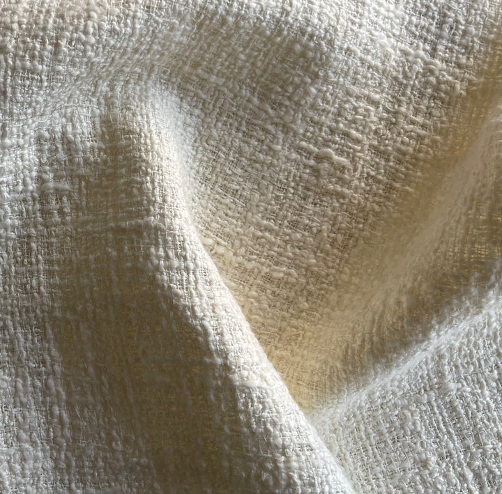 Moschino Summery Ivory Egg Shell Cotton Blend Bouclé (Made in Italy)