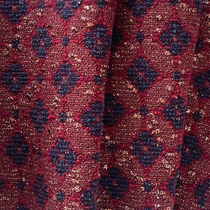 Gucci Midnight Navy Diamonds & Brick Cotton Blend Bouclé (Made in Italy)