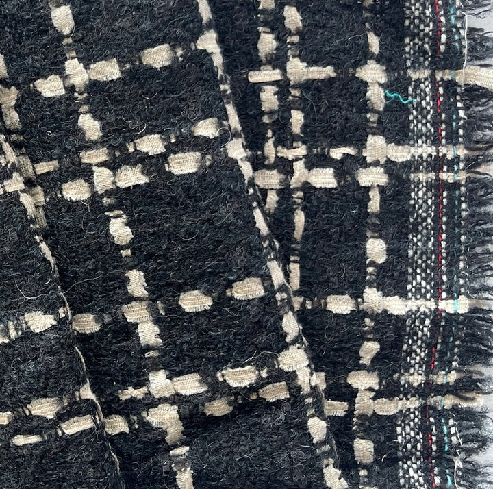 Couture Exquisite Storm Cloud Black & Oyster Wool Blend Bouclé (Made in Italy)