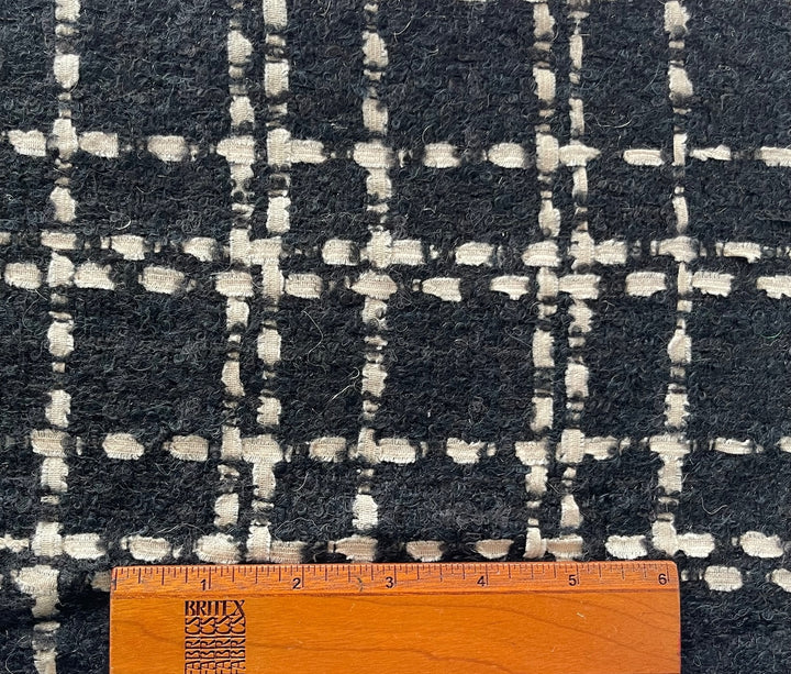 Couture Exquisite Storm Cloud Black & Oyster Wool Blend Bouclé (Made in Italy)
