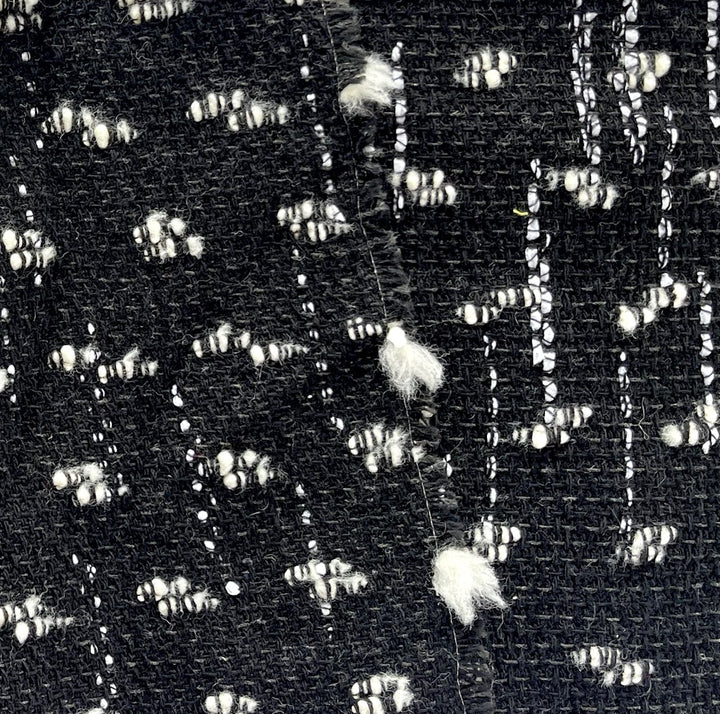 Couture Pearl & Onyx Musical Lines Cotton Blend Bouclé (Made in Italy)