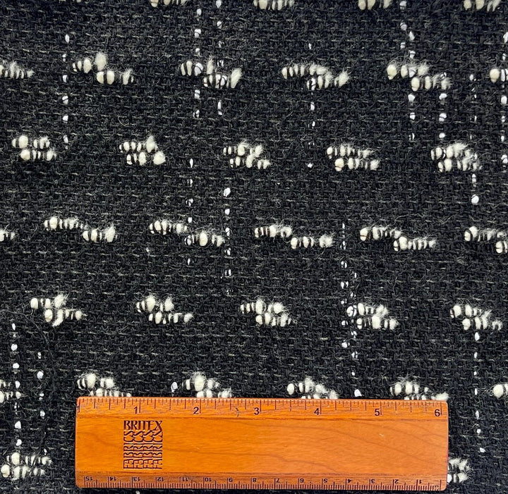 Couture Pearl & Onyx Musical Lines Cotton Blend Bouclé (Made in Italy)